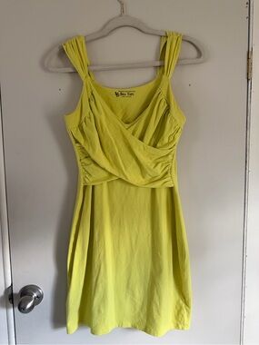 Bra Tops Highlighter Yellow Sleeveless Bodycon Dress